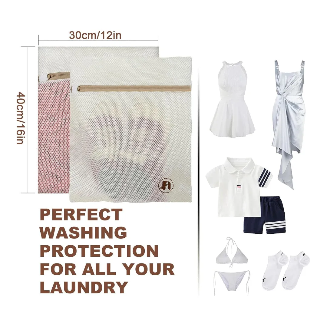 2 4 5 Pcs Mesh Laundry Bags, Travel Organiser, Closet Storage with Protective Zipper