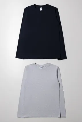 2 Pack Long Sleeve T-Shirts Navy And Grey