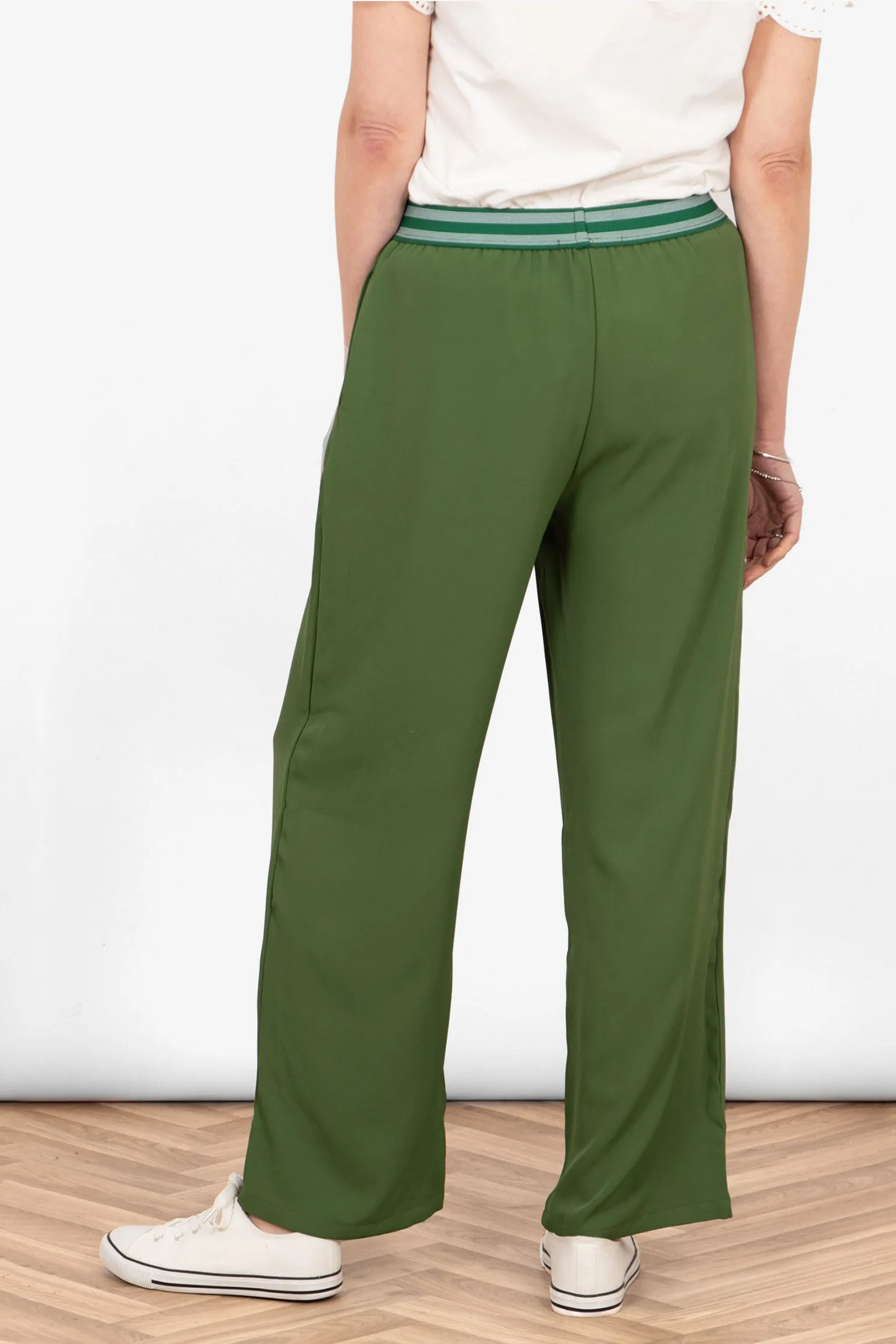 Amber Wide Leg Trousers - Khaki