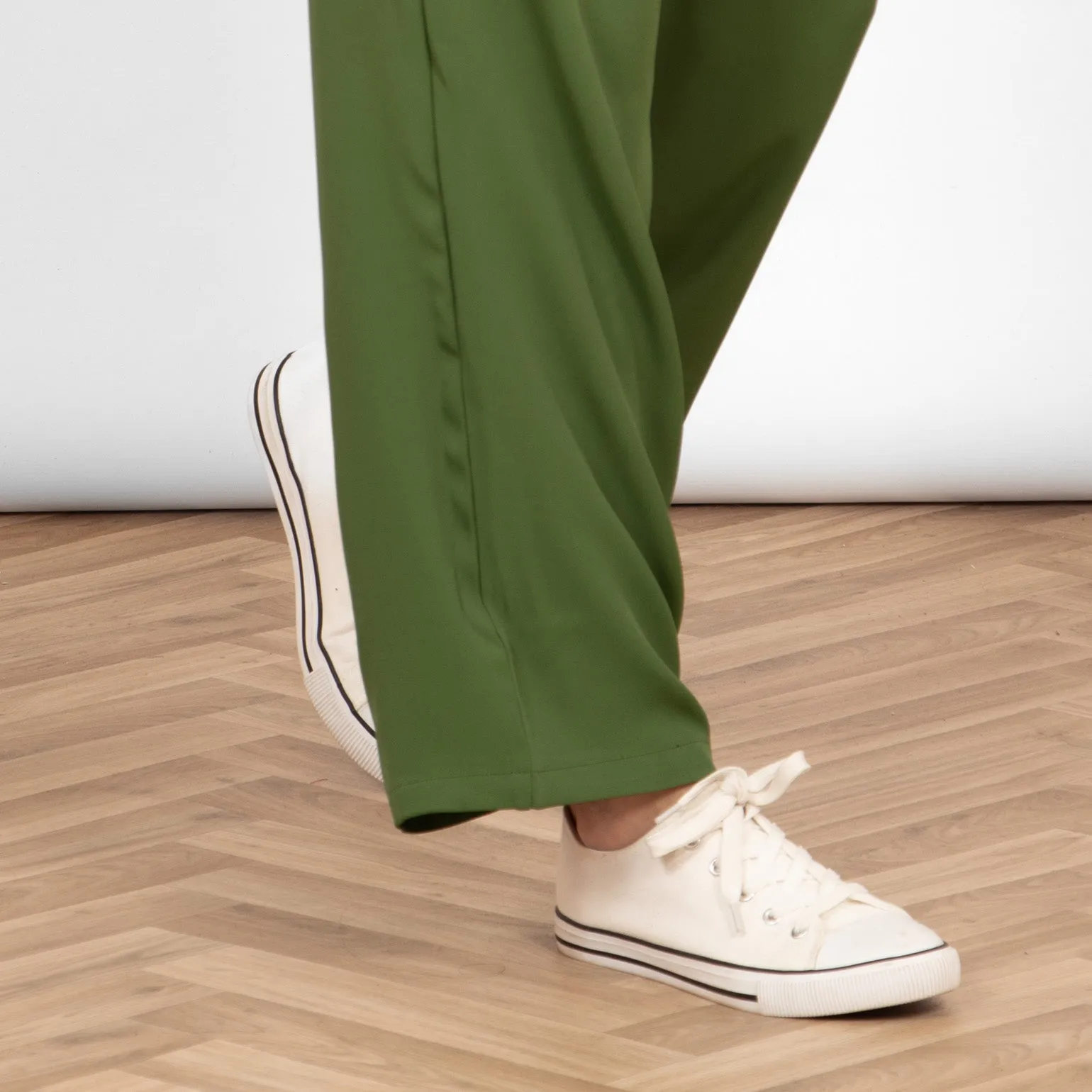 Amber Wide Leg Trousers - Khaki