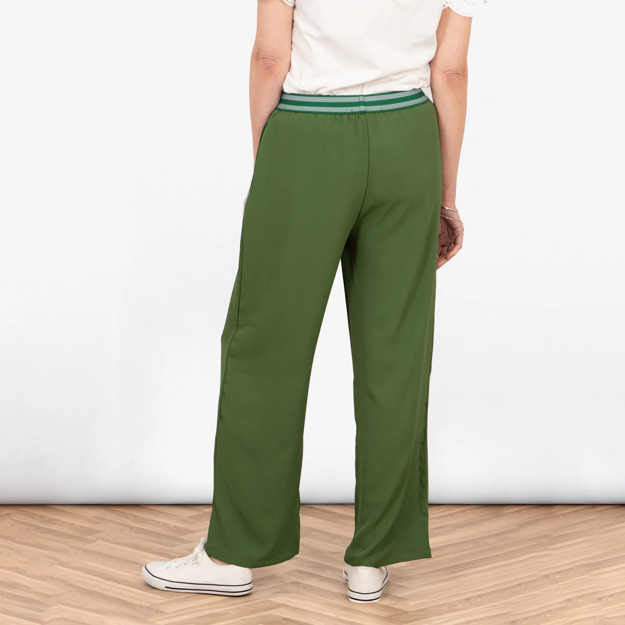 Amber Wide Leg Trousers - Khaki