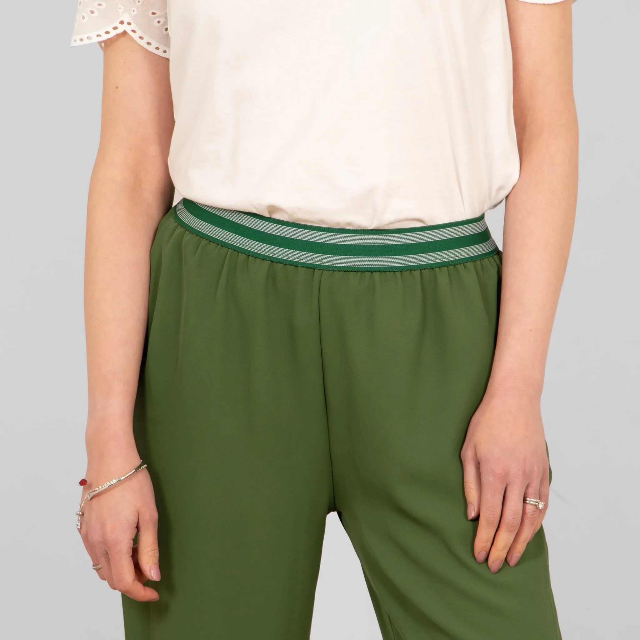 Amber Wide Leg Trousers - Khaki
