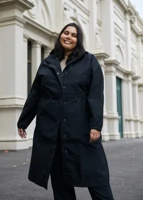 Amble Overland Womens Plus Size Rain Long Jacket Black 2XL-4XL
