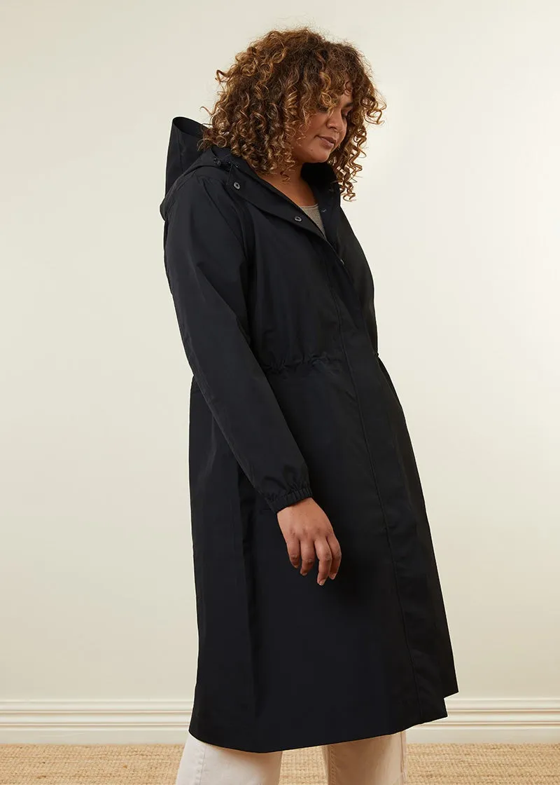 Amble Overland Womens Plus Size Rain Long Jacket Black 2XL-4XL
