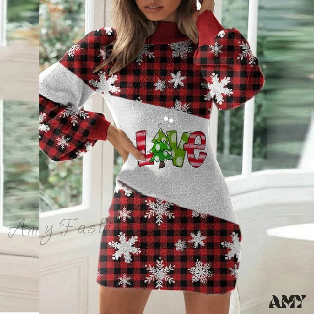 Amy Fashion - Elegant Lantern Long Sleeves Dresses