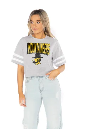 APPALACHIAN STATE MOUNTAINEERS NO SHORTCUTS DROP SHOULDER MID-CROP TEE