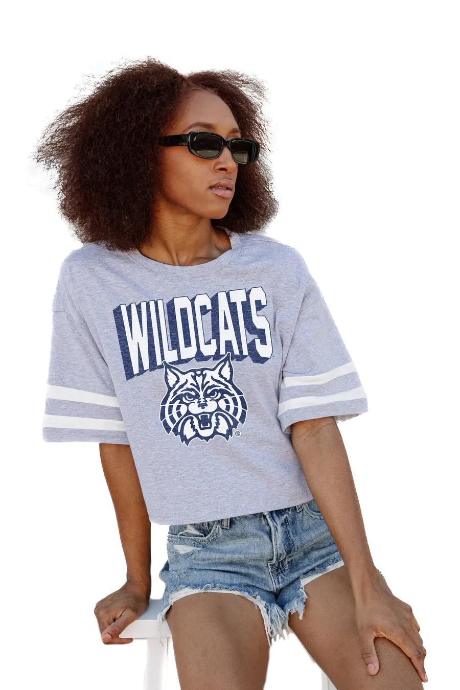 ARIZONA WILDCATS NO SHORTCUTS DROP SHOULDER MID-CROP TEE