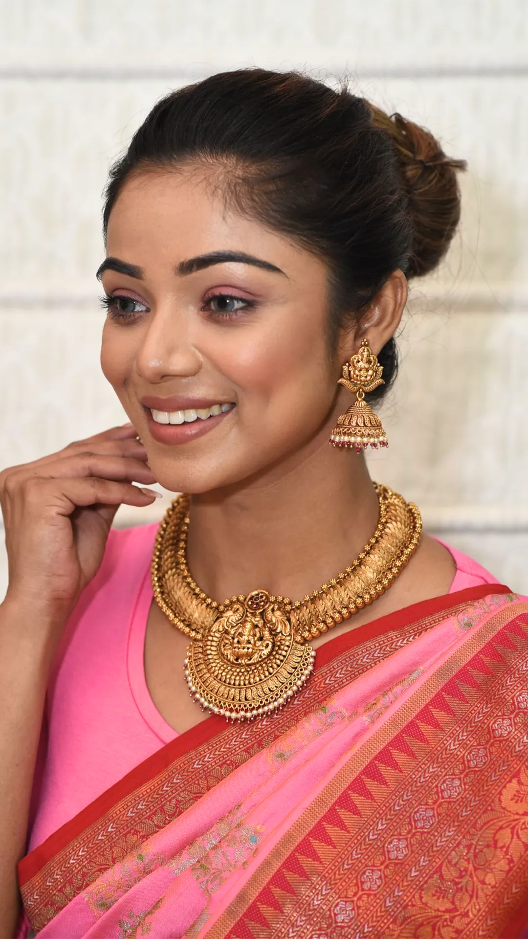 Baby Pink Zari Silk Saree