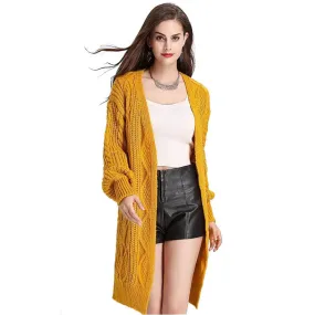 Balloon Sleeve Flowy Long Cardigan  COLORS