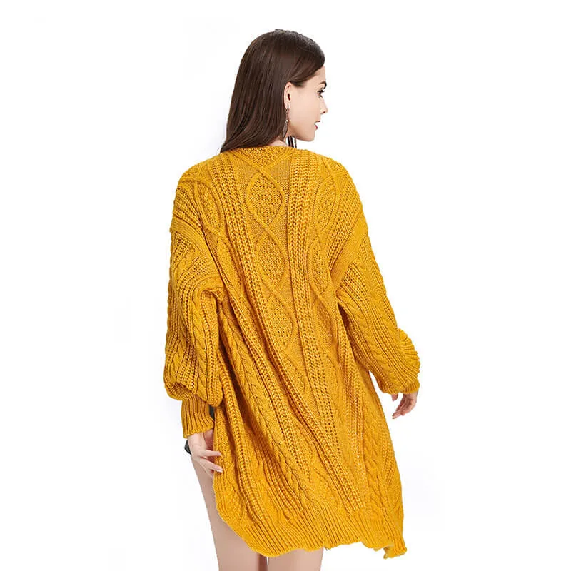 Balloon Sleeve Flowy Long Cardigan  COLORS