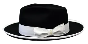 Black and White Bruno Capelo Men's Hats Night Hawk Collection Wool Felt Fedora