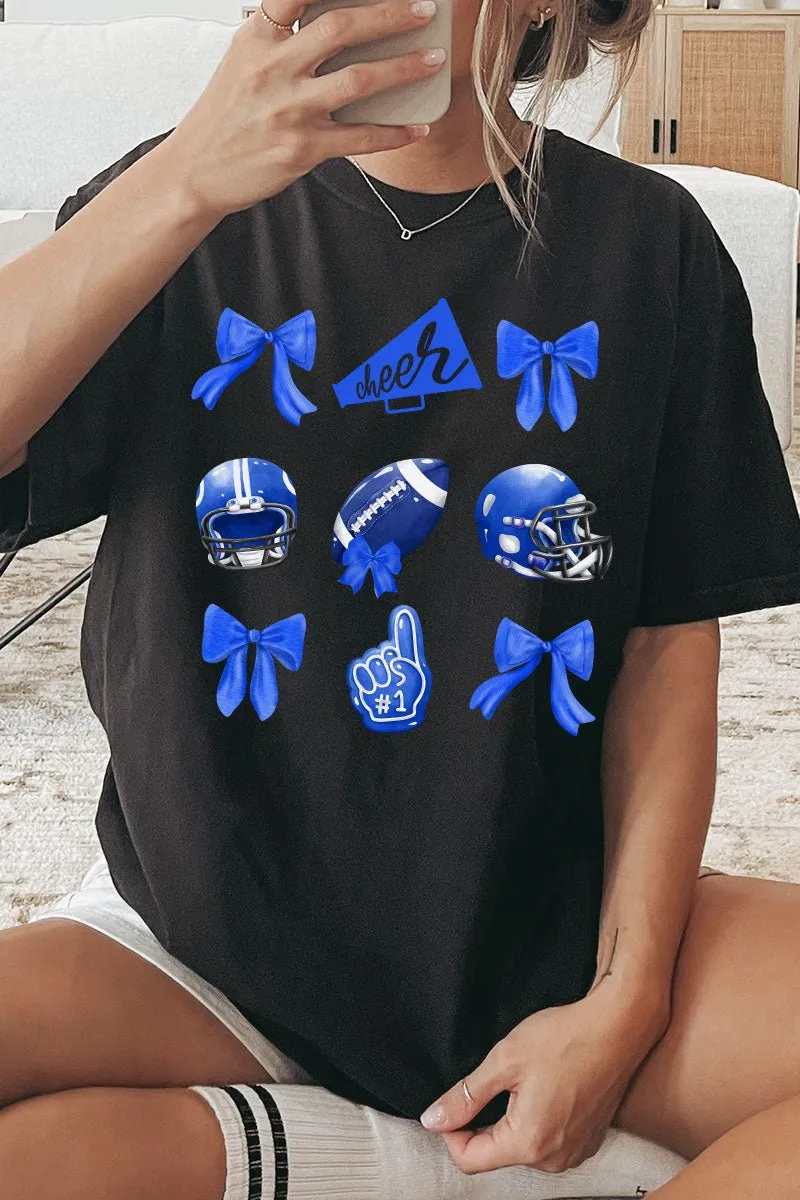 Blue Blitz And Bows Comfort Colors Adult Ring-Spun Cotton Tee