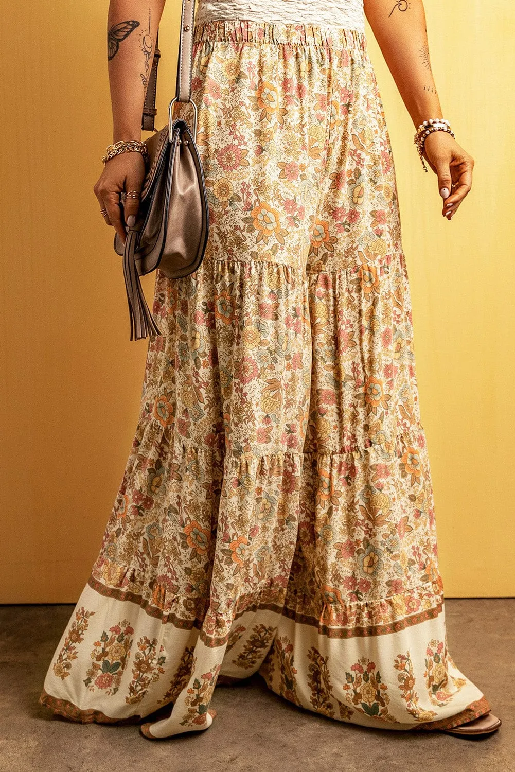 Boho Blossom Patchwork Palazzo Trousers