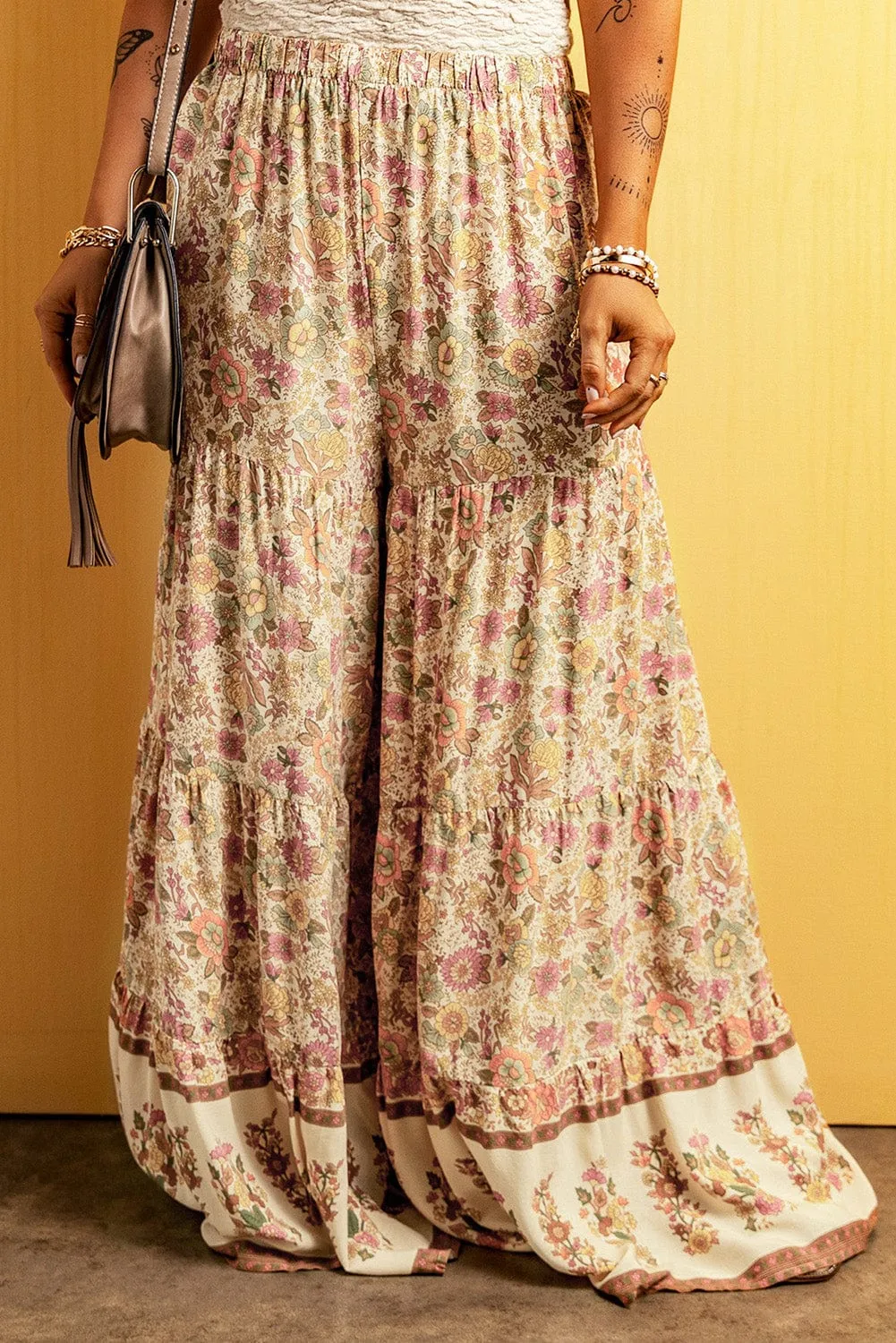 Boho Blossom Patchwork Palazzo Trousers