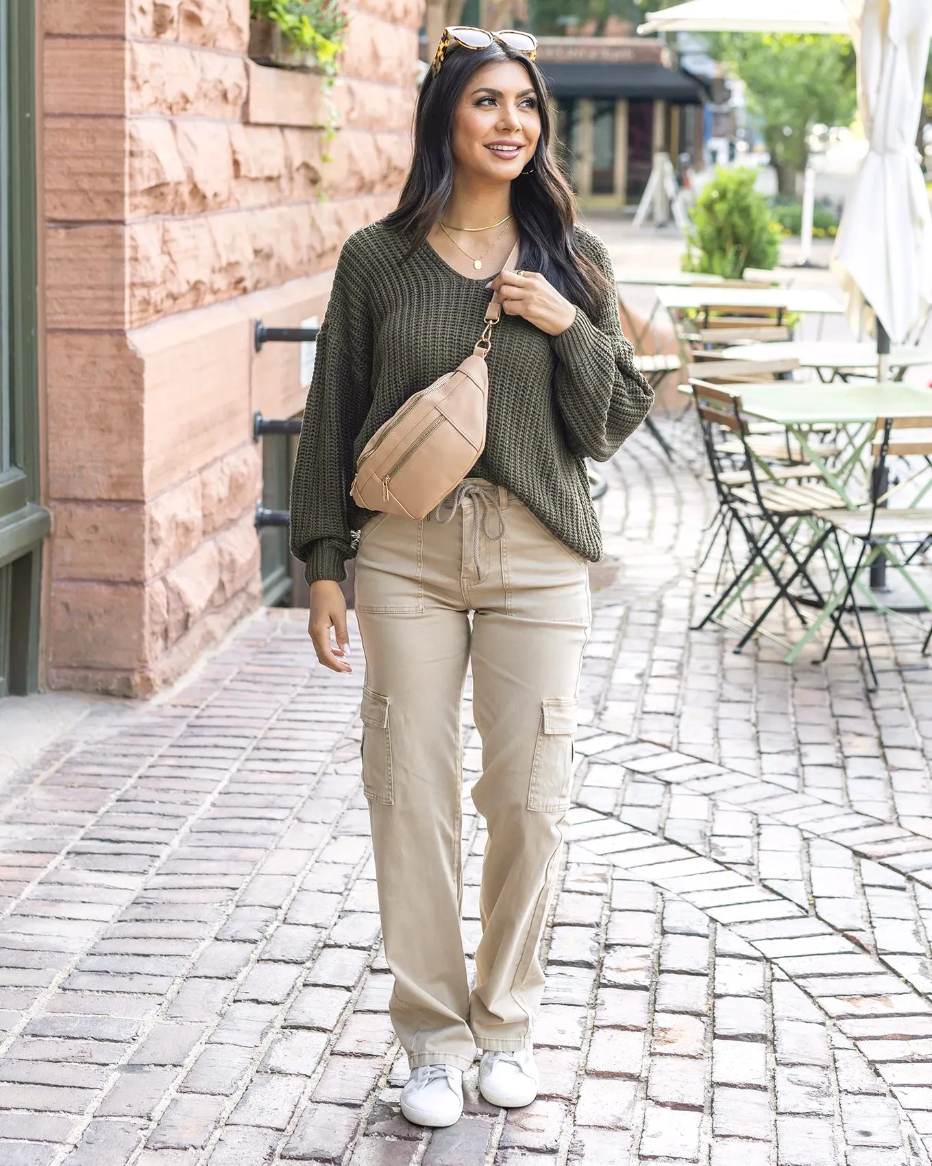 Boyfriend Slouchy Olive Knit Sweater