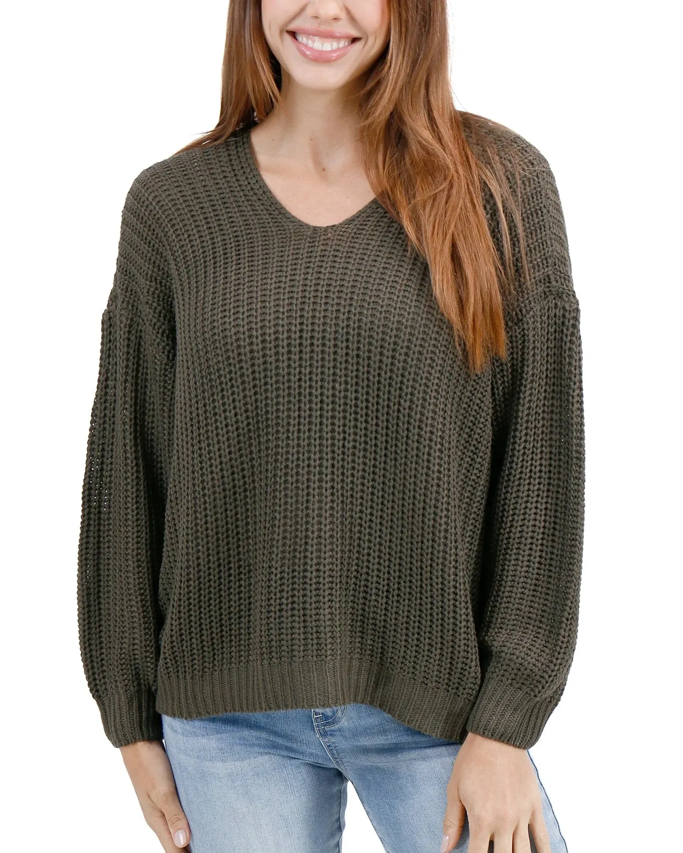 Boyfriend Slouchy Olive Knit Sweater