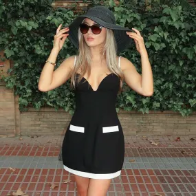Bracha Colorblock Low-Cut Midi Dress