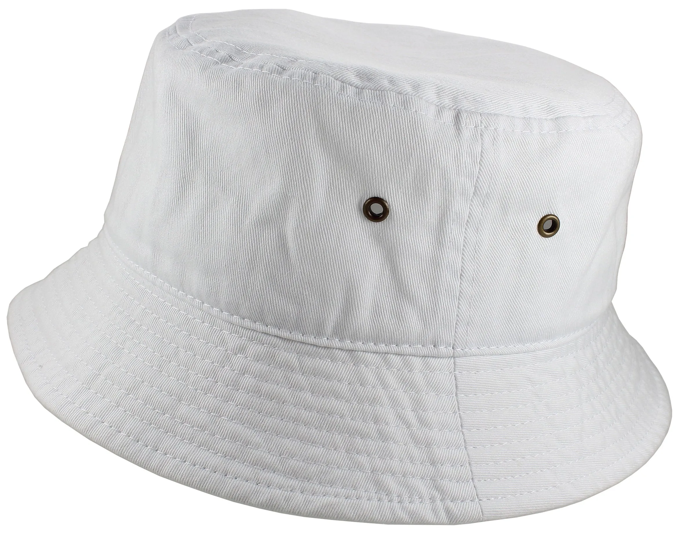 Bucket Hat 100% Cotton Packable Summer Travel Cap. 2PC: Gray / Putty-S/M