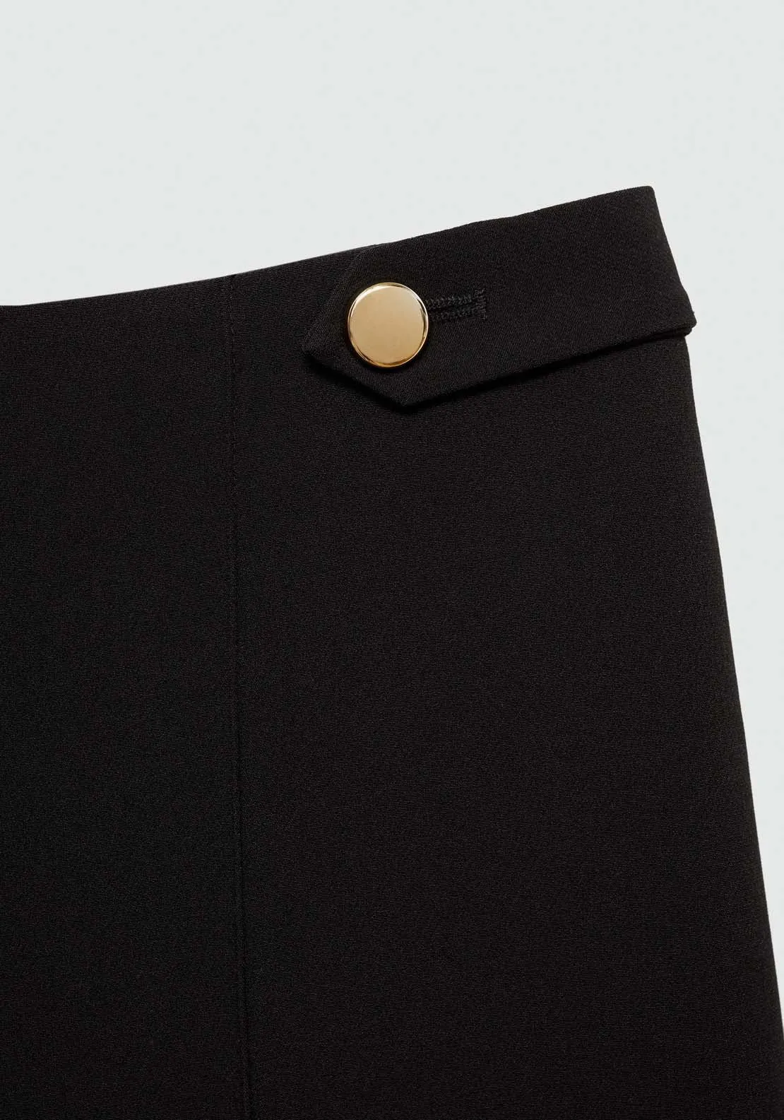 Buttons straight-fit trousers - Black