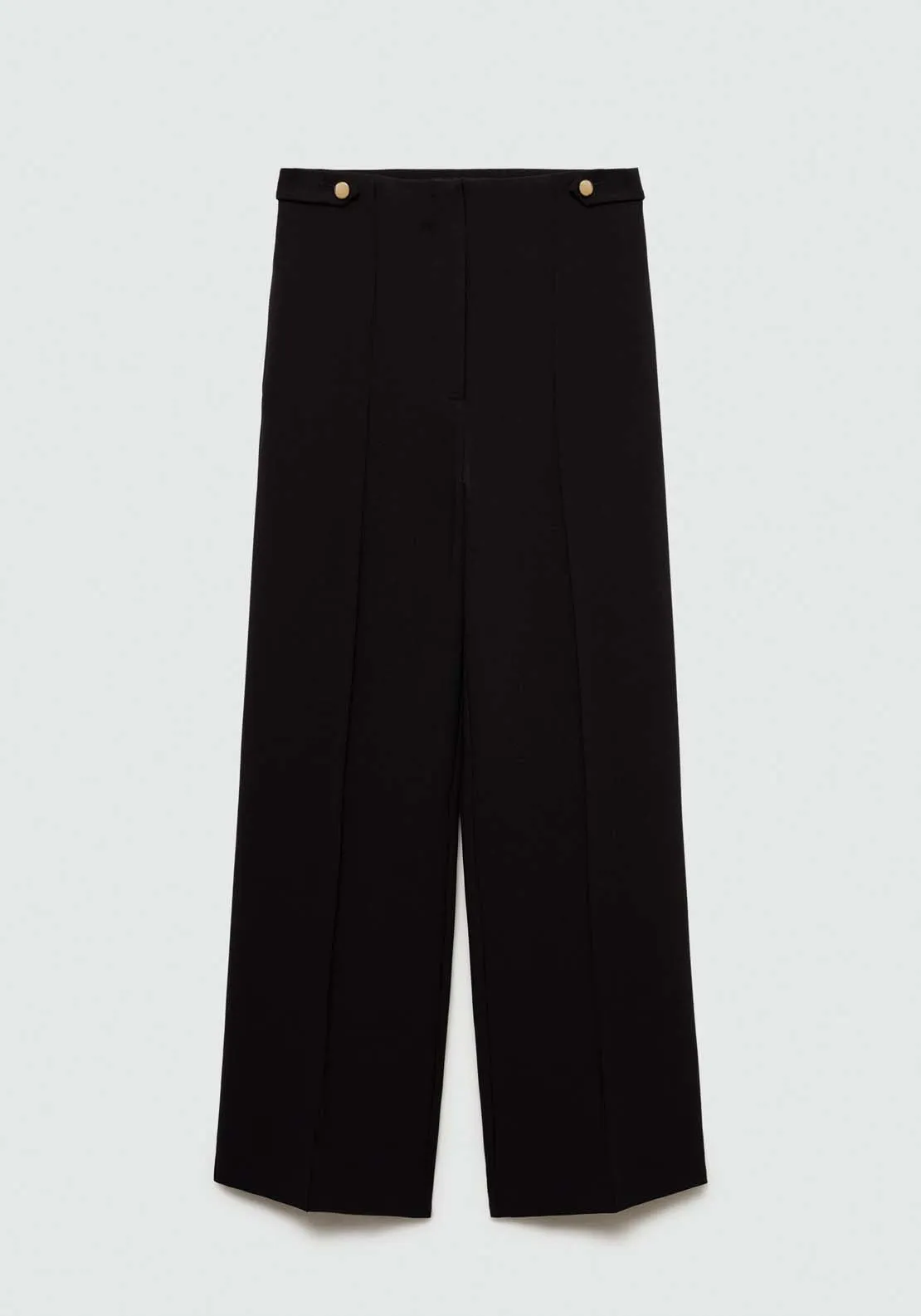 Buttons straight-fit trousers - Black