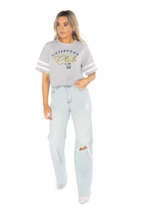 CALIFORNIA GOLDEN BEARS SISTERHOOD CLUB DROP SHOULDER MID-CROP TEE