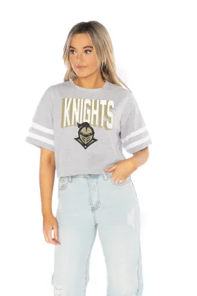 CENTRAL FLORIDA KNIGHTS NO SHORTCUTS DROP SHOULDER MID-CROP TEE