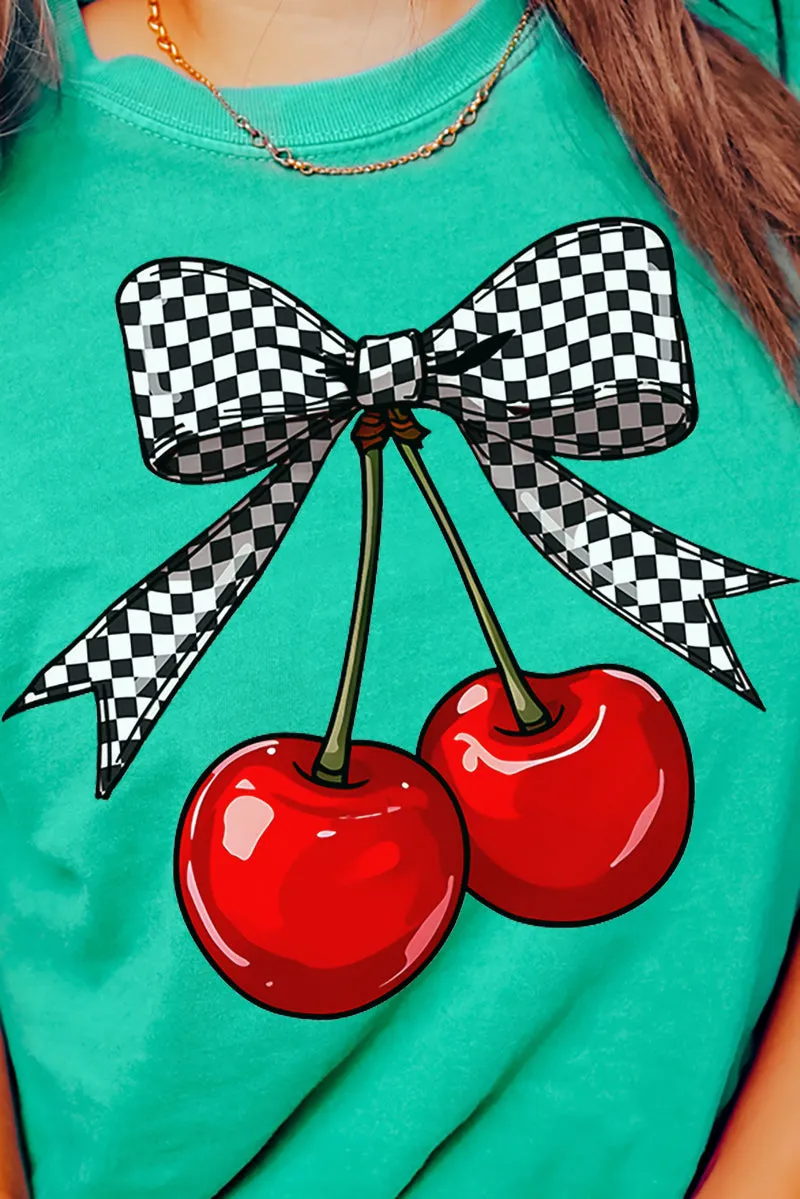 Checkered Cherry Dream Comfort Colors Adult Ring-Spun Cotton Tee