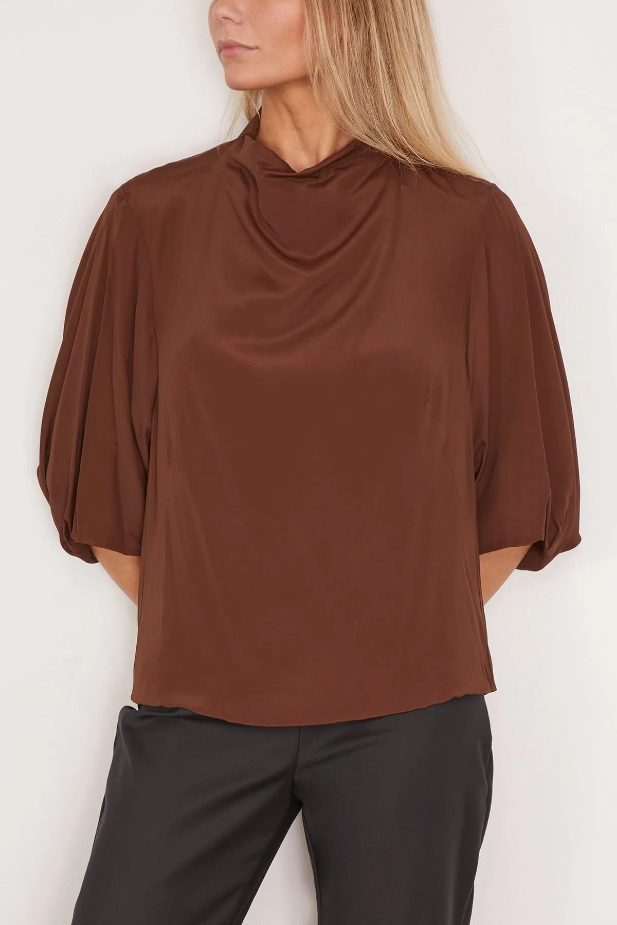 Clari Solid Shirt in Brown
