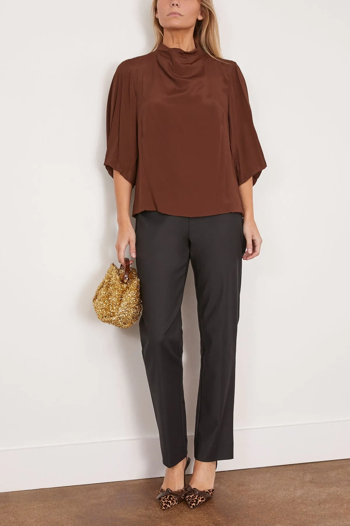 Clari Solid Shirt in Brown