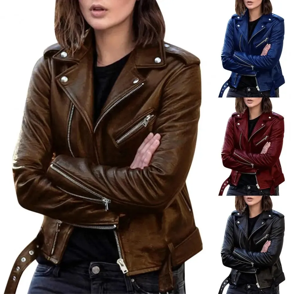 Classic Motorbike Biker Jacket Women's Outfit