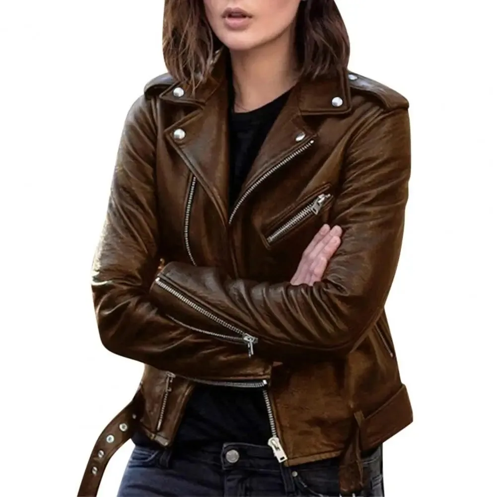 Classic Motorbike Biker Jacket Women's Outfit