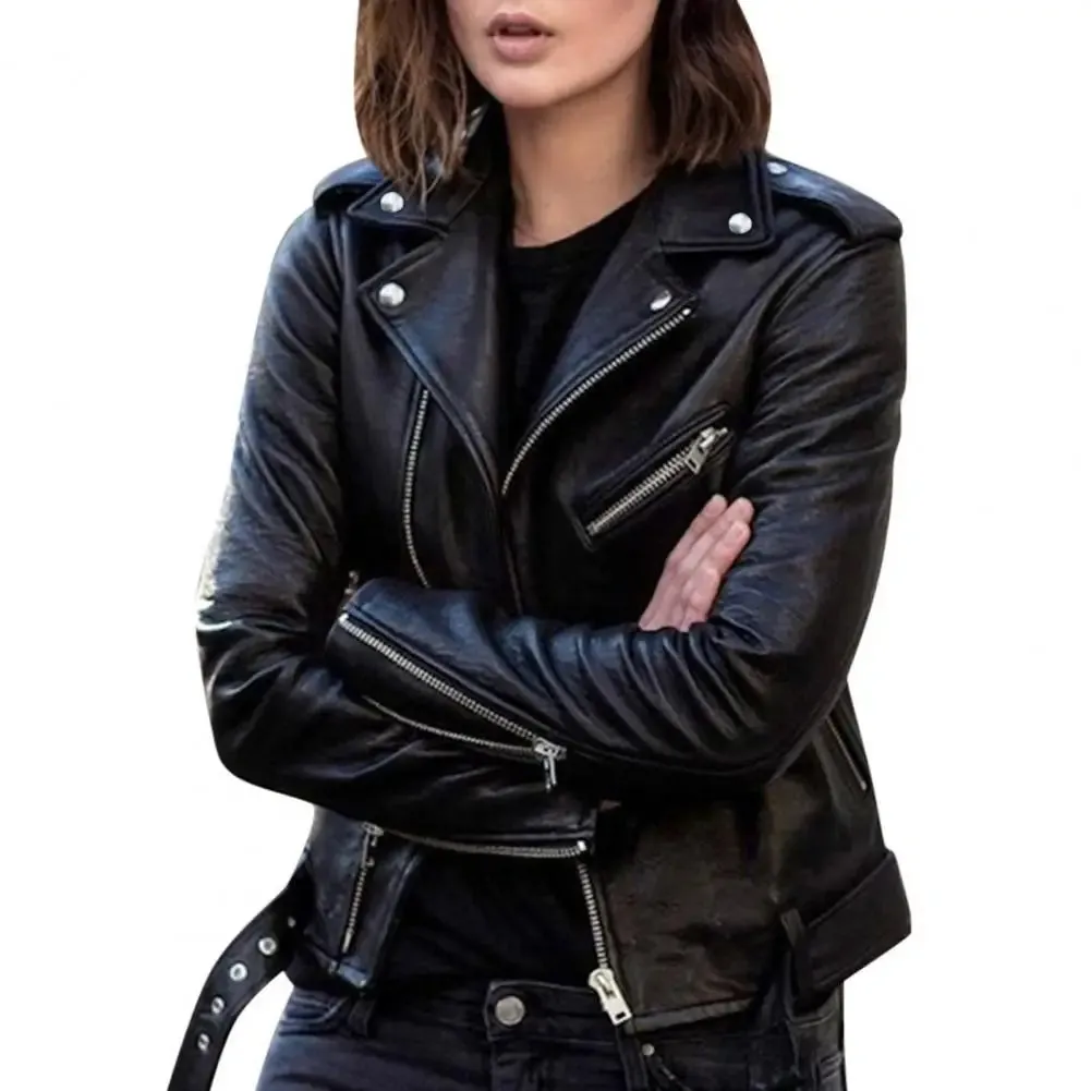 Classic Motorbike Biker Jacket Women's Outfit