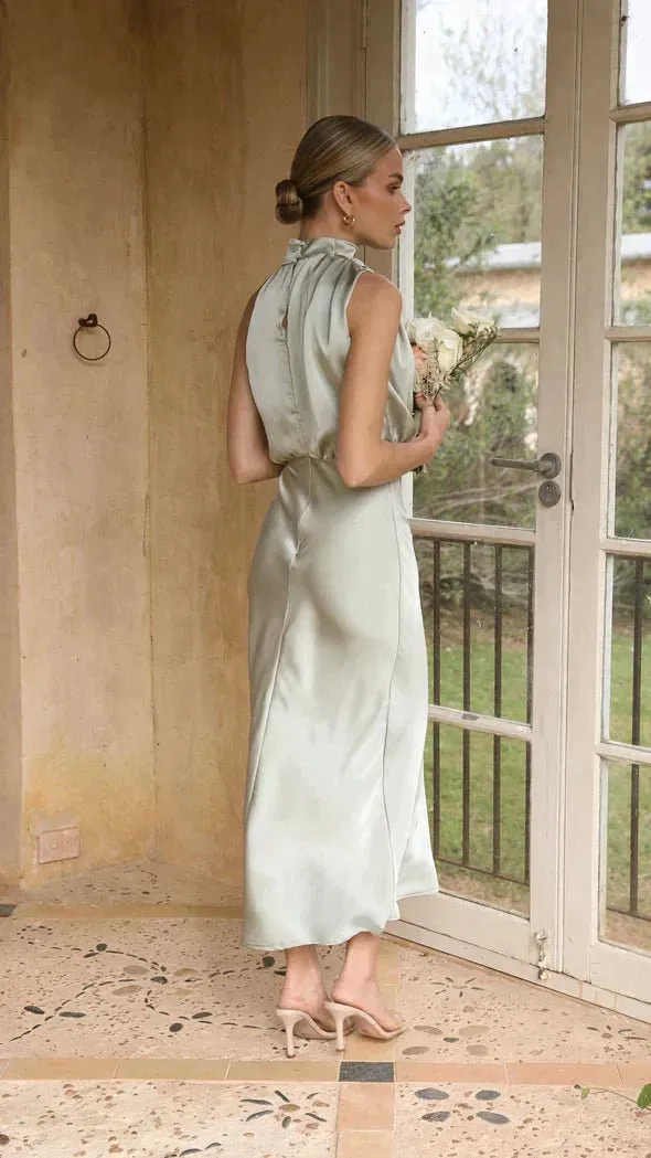 Elegant Halter Neck Midi Dress