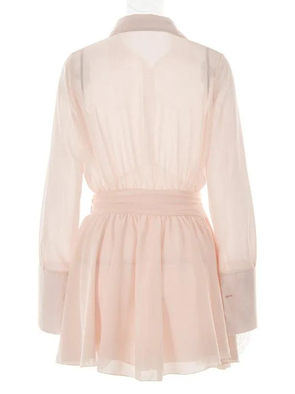 Elegant Lotus Leaf Lapel Dress for Fashion-Forward Women