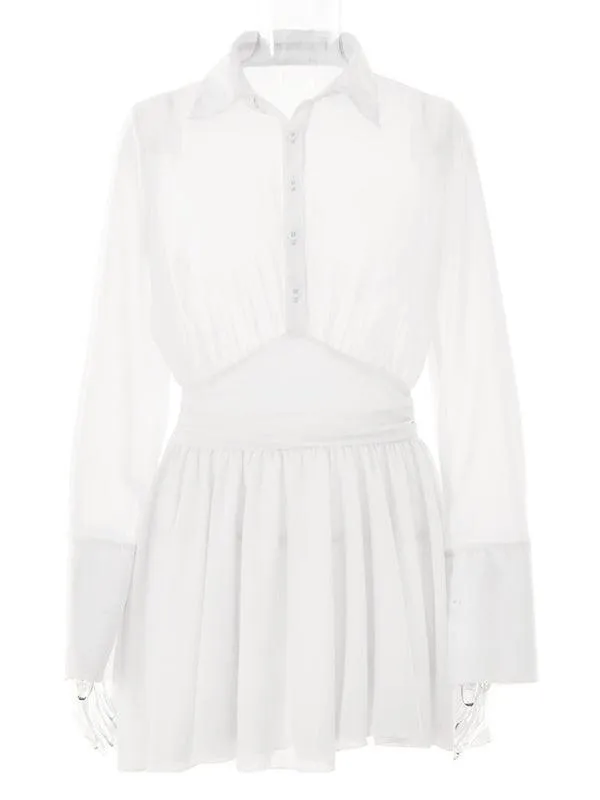 Elegant Lotus Leaf Lapel Dress for Fashion-Forward Women