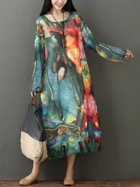 Elegant Print Women Maxi Dresses