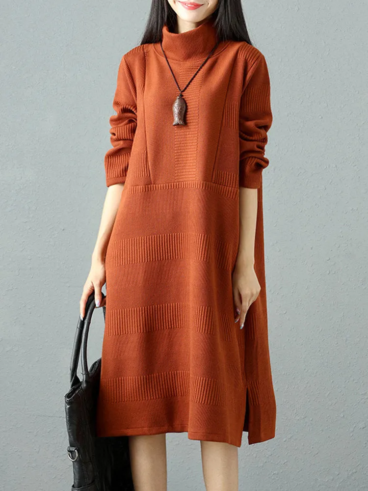 Elegant Women Turtleneck Sweater Dresses