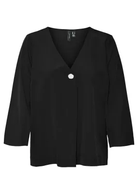 Eva V-Neck Blouse in Black