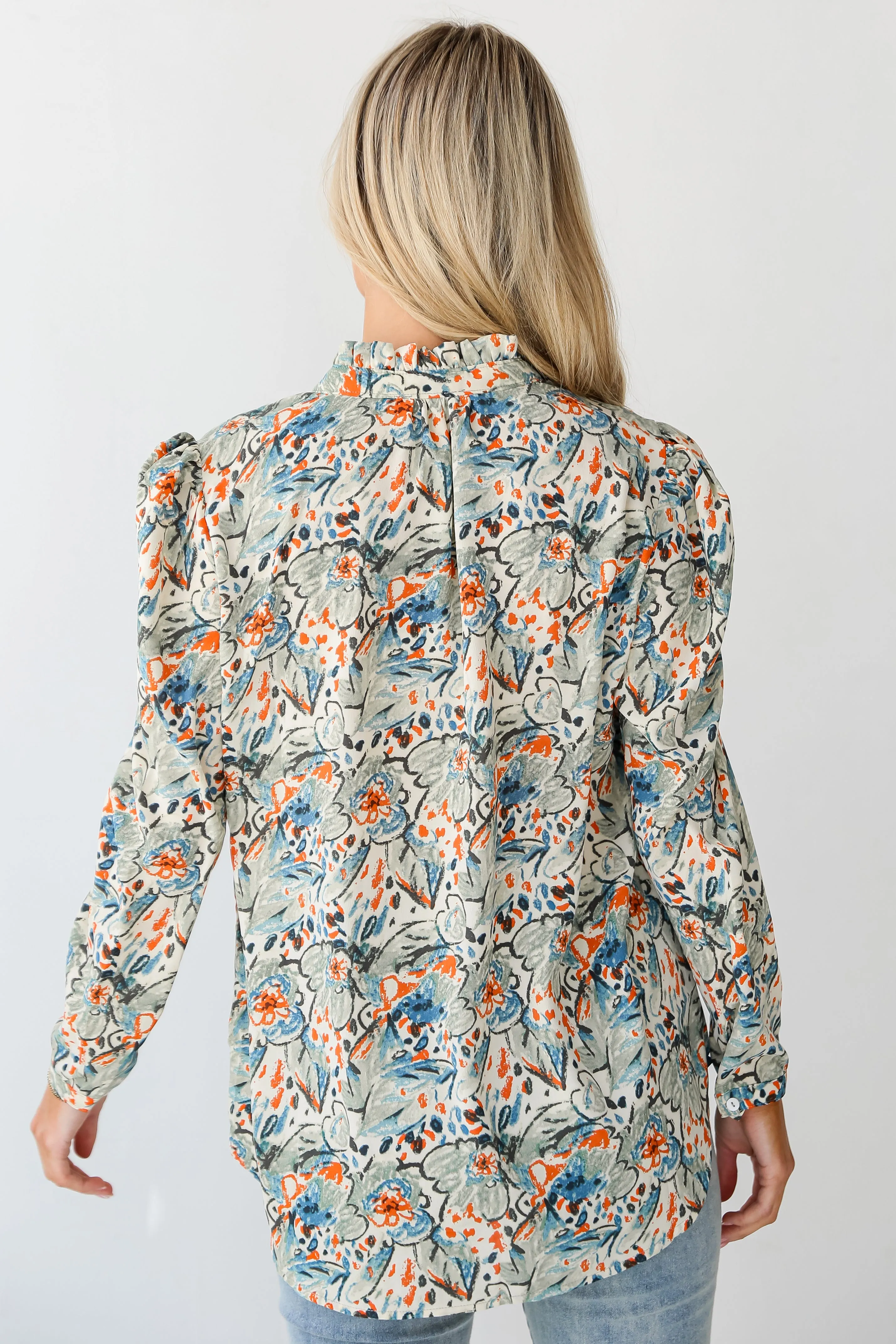 FINAL SALE - Strolling Sweetie Sage Floral Blouse