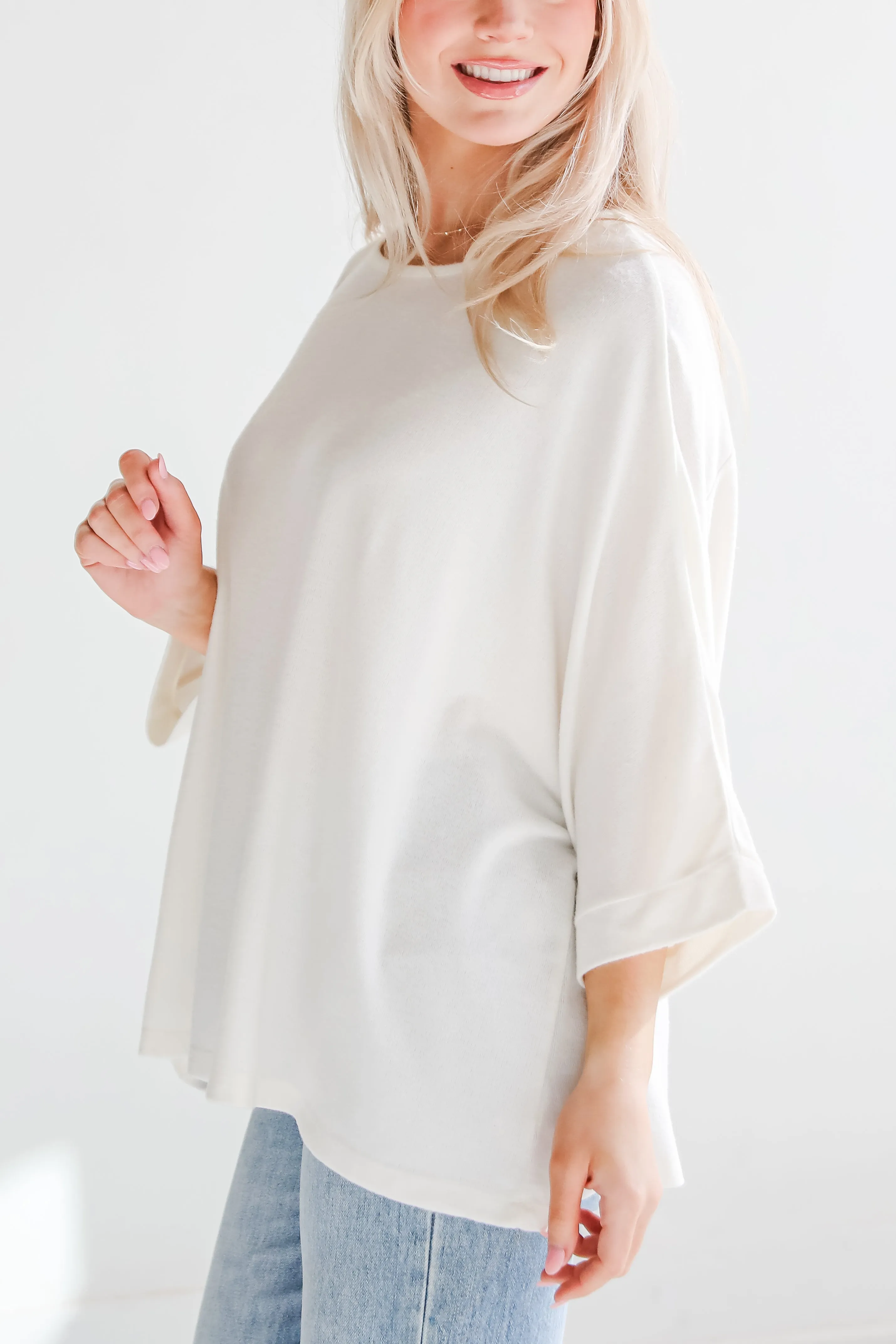FINAL SALE - Winning Pick Oversized Soft Knit Top