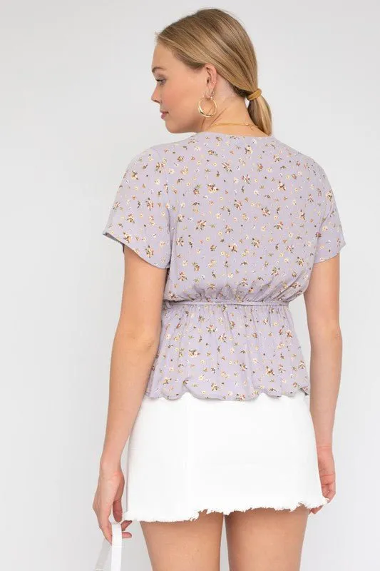 Floral Wrap Top