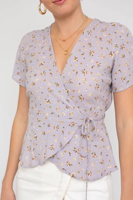 Floral Wrap Top