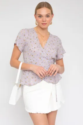 Floral Wrap Top
