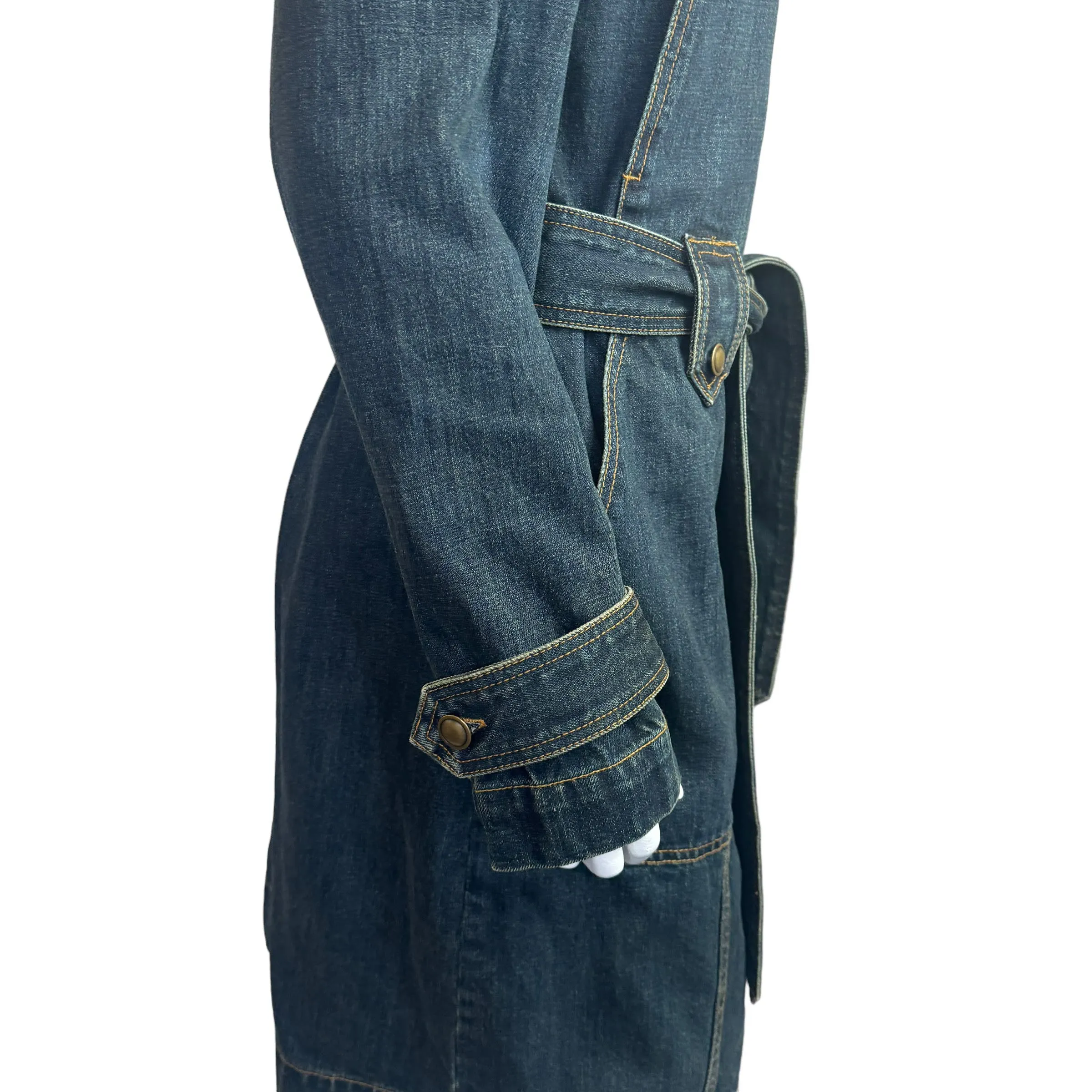Free People | Women's Blue Denim Trench Coat | Size: M