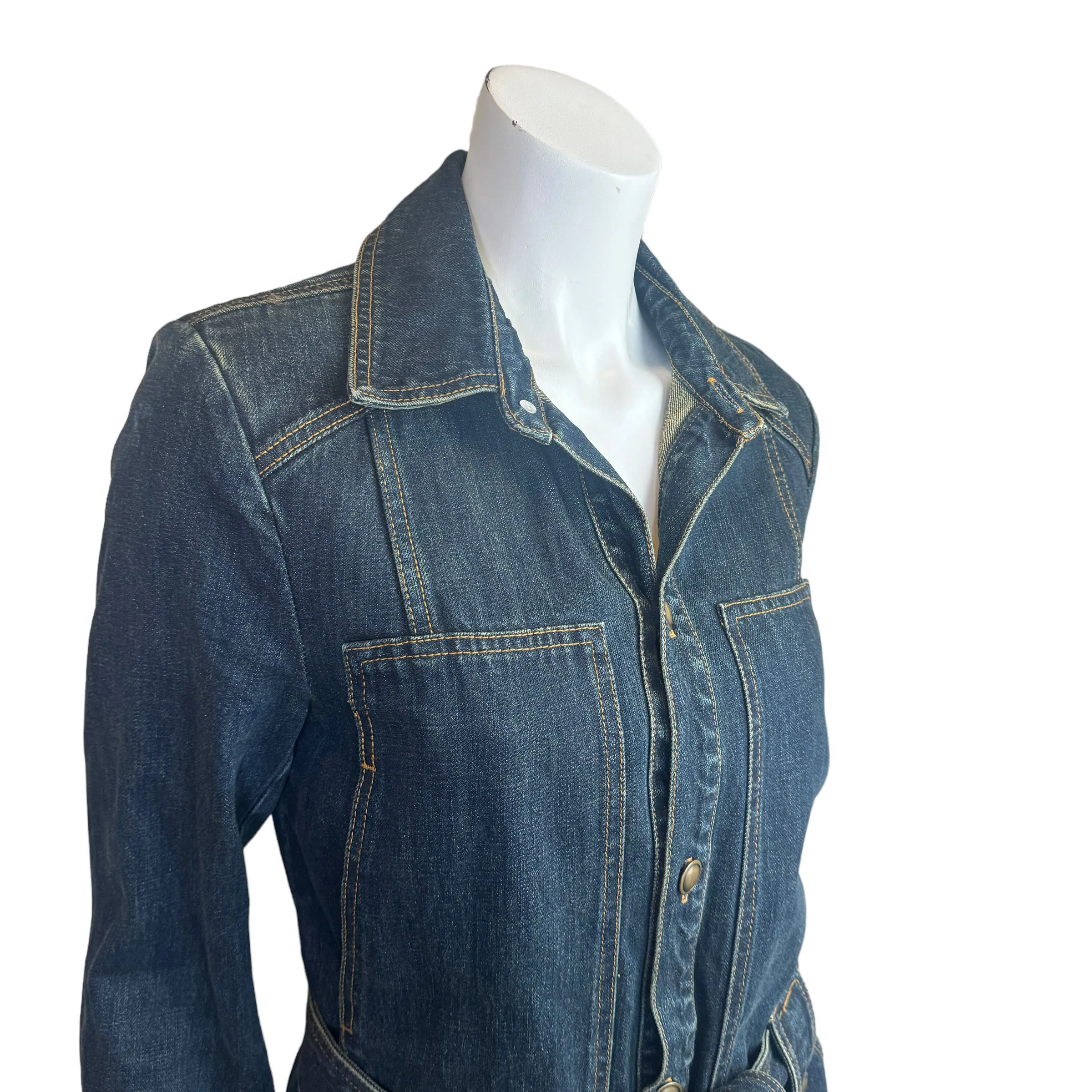 Free People | Women's Blue Denim Trench Coat | Size: M