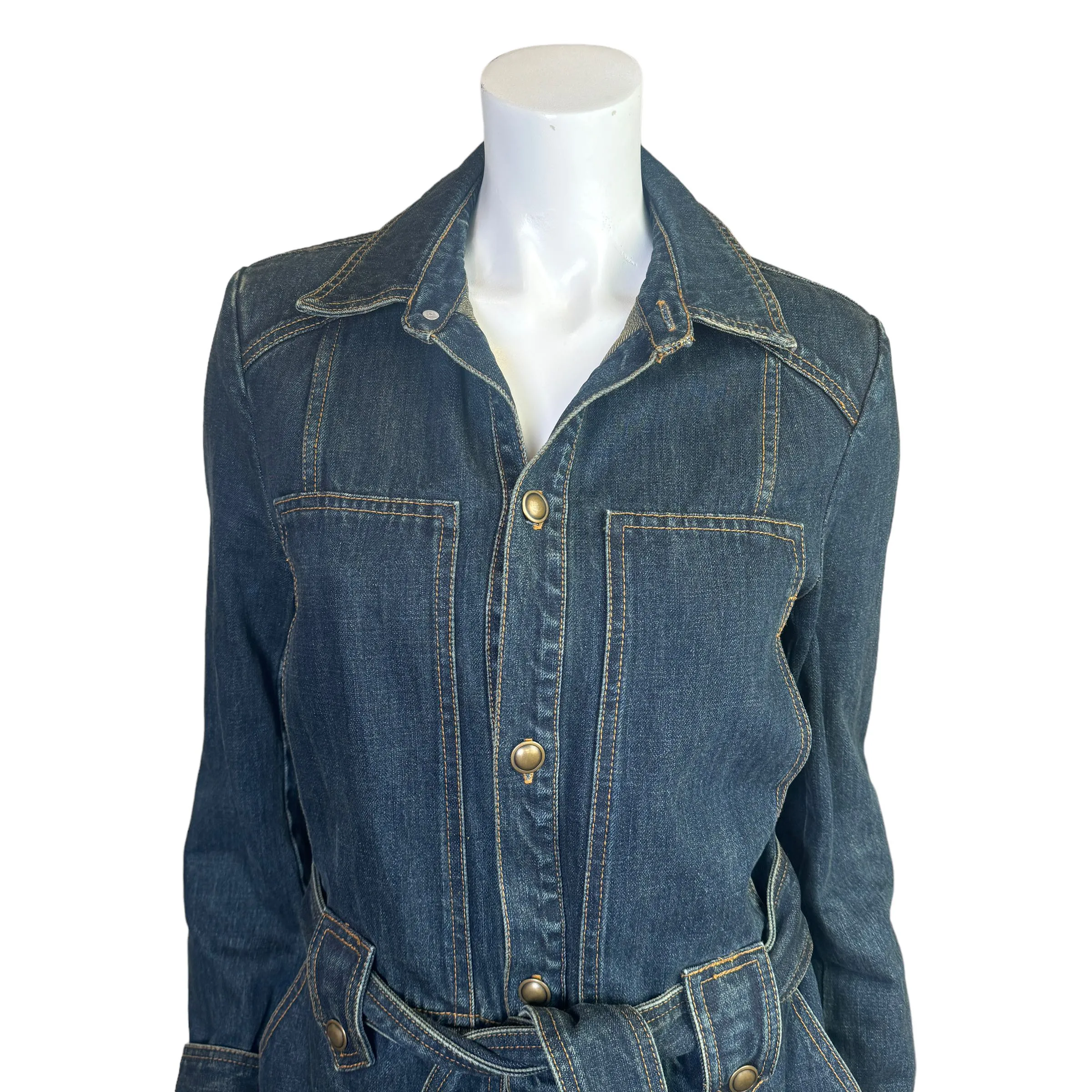 Free People | Women's Blue Denim Trench Coat | Size: M