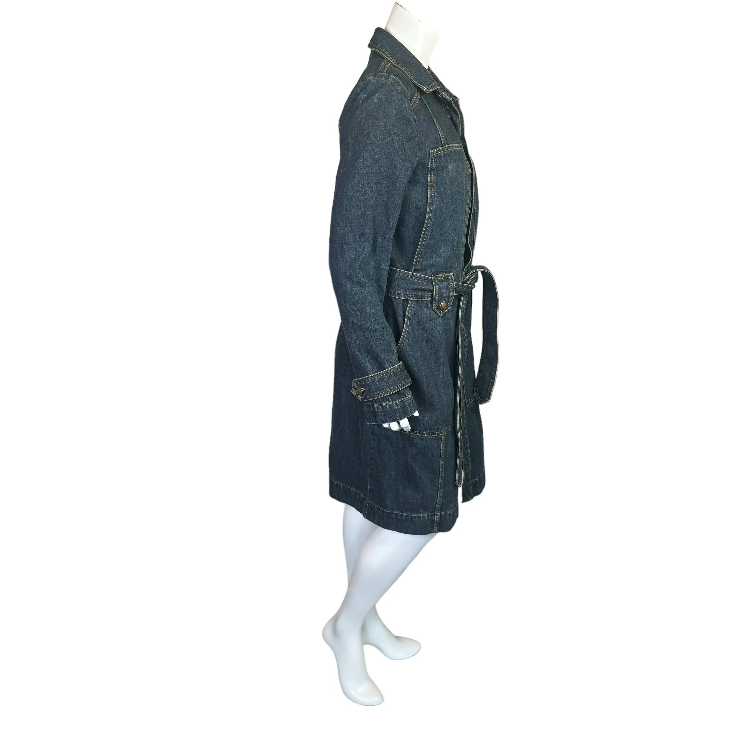 Free People | Women's Blue Denim Trench Coat | Size: M