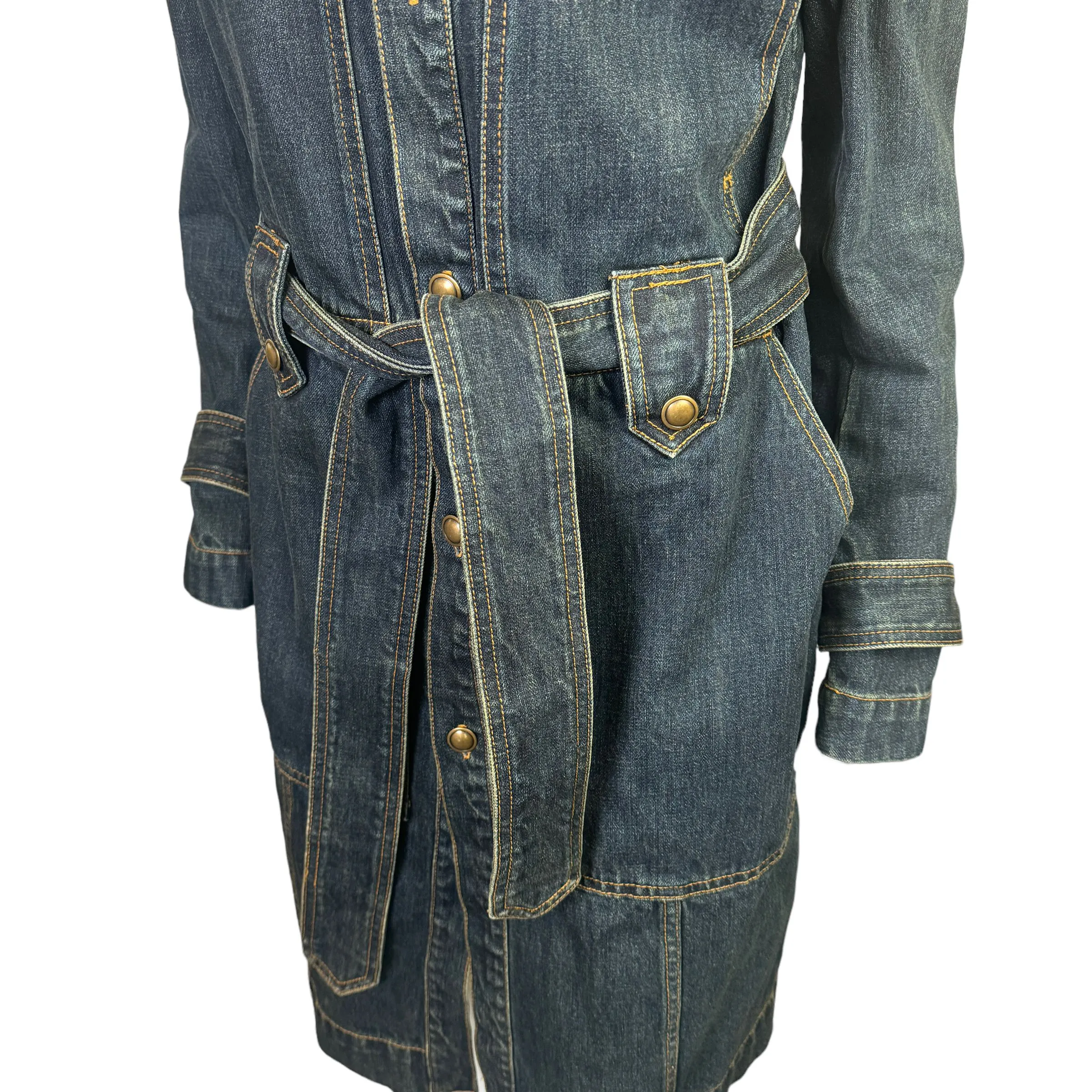 Free People | Women's Blue Denim Trench Coat | Size: M
