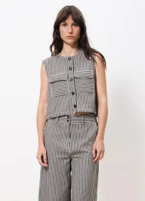 FRNCH -  Women's Sadet Chocolate Gilet