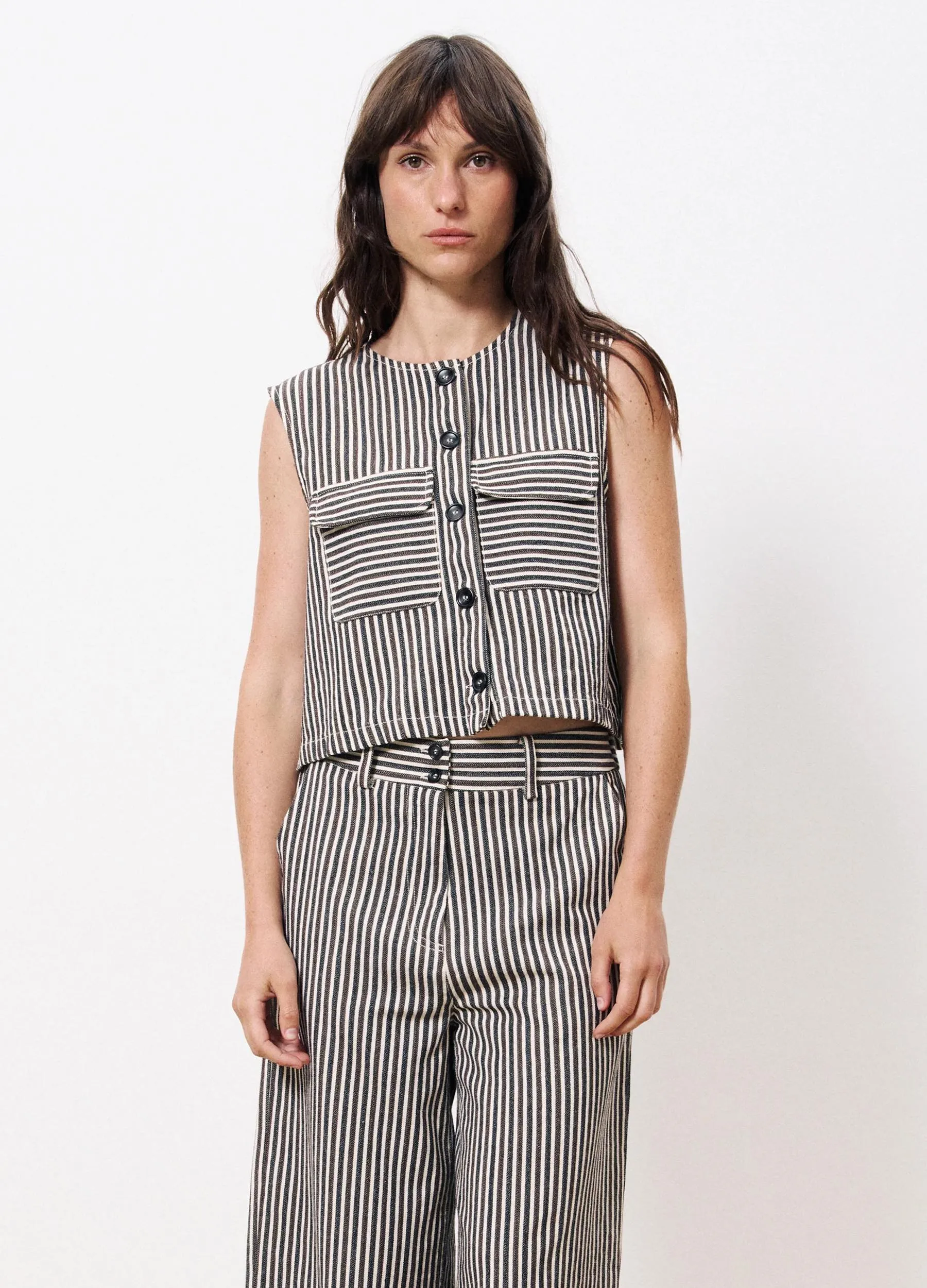 FRNCH -  Women's Sadet Chocolate Gilet